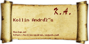 Kollin András névjegykártya